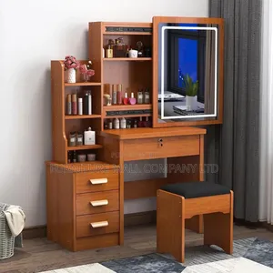 Coffee Colored Dressing Mirror With Led Light