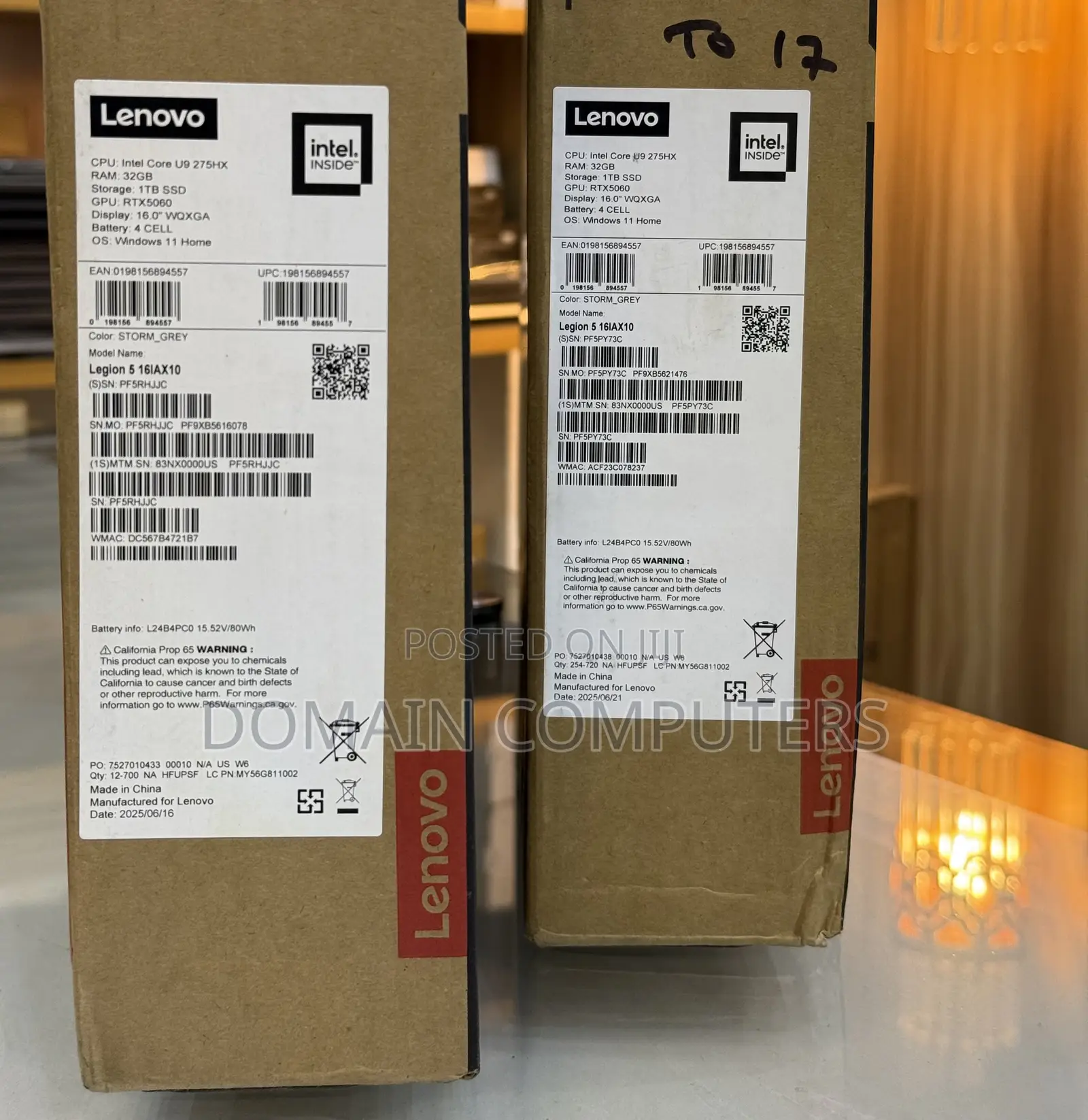 New Laptop Lenovo Legion 5 32GB Intel Core Ultra 9 SSD 1T