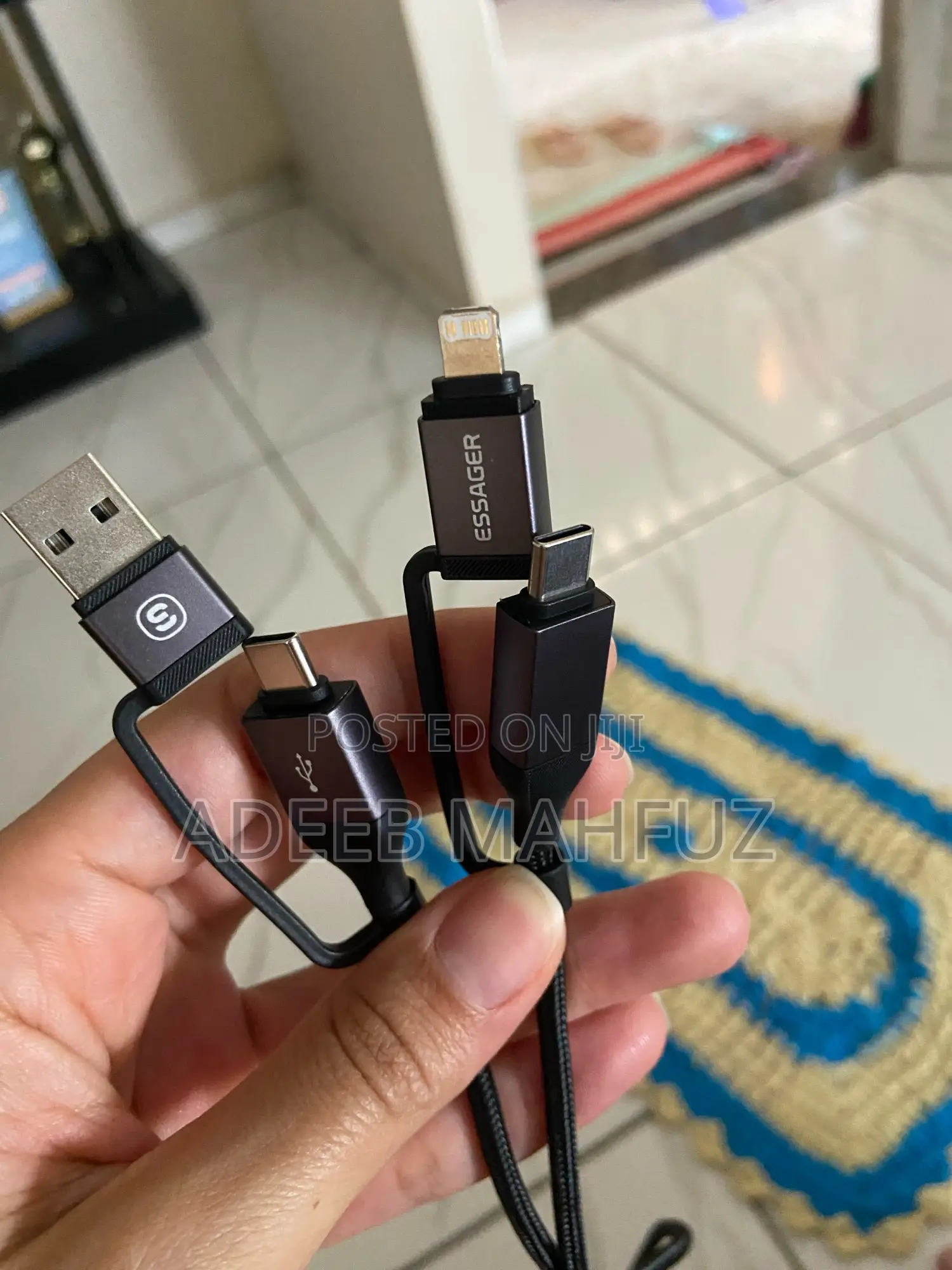 100w Laptop and Phone Charger Cable 4in1
