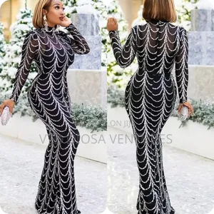 Stunning Black Silver Gown