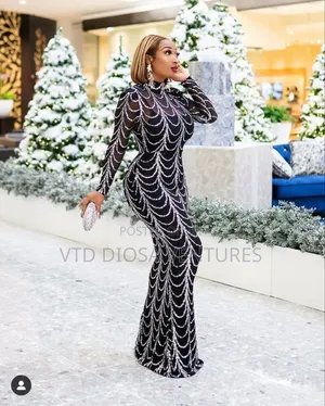 Stunning Black Silver Gown