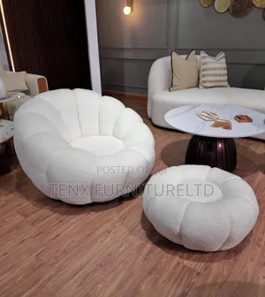Fluffy Chair With Leg Rest