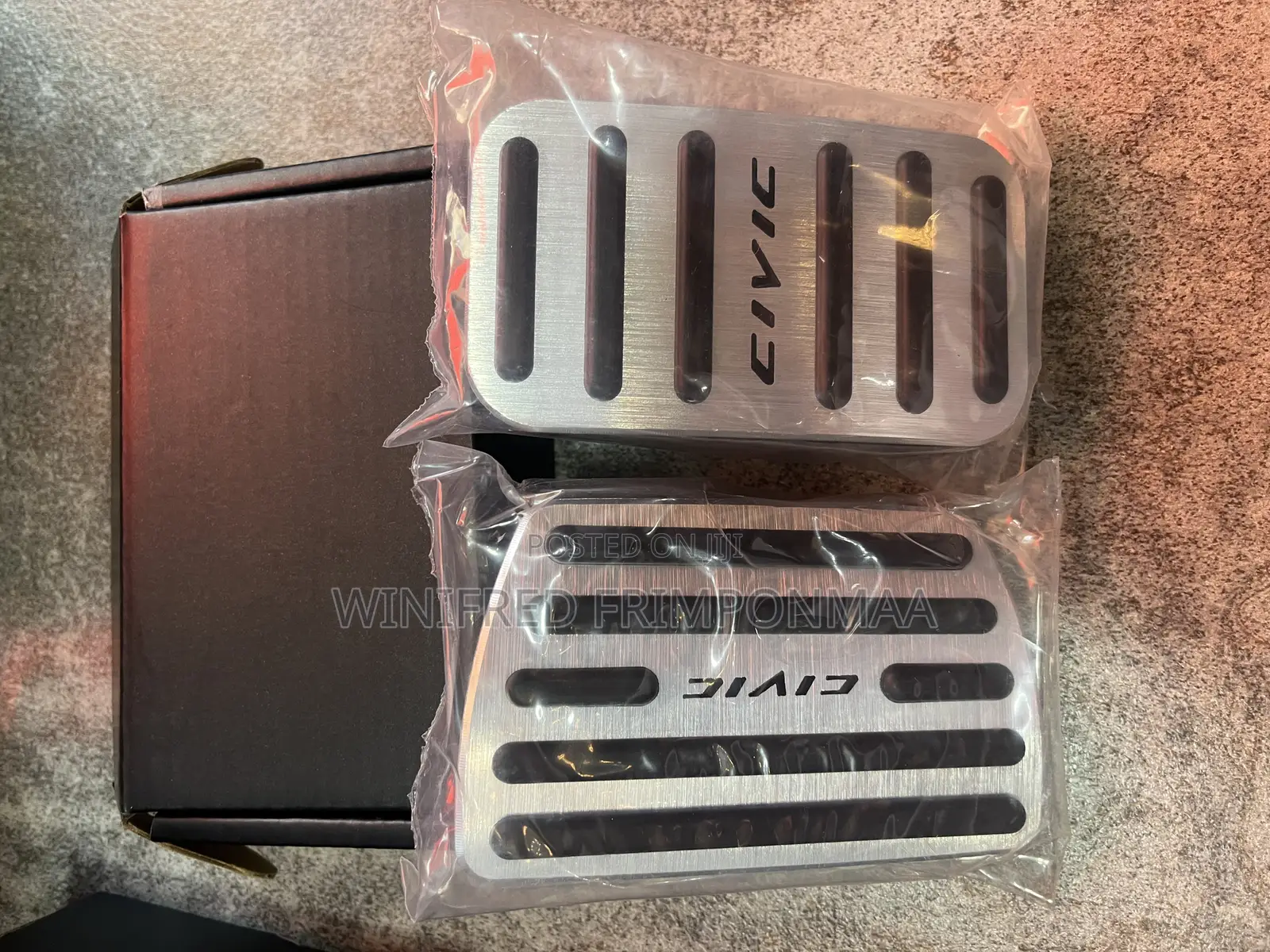 Non-slip Aluminum Alloy Pedal Covers For A Honda Civic