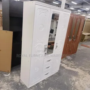Modern White Three-Door Wardrobe