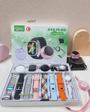 D99 Plus Smart Watch, Speaker, Pods , 7 Straps
