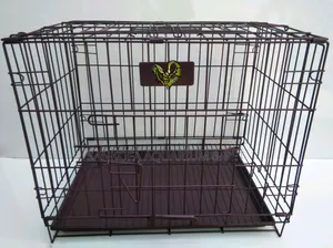 Dog Foldable Metallic Cage 24 Inches