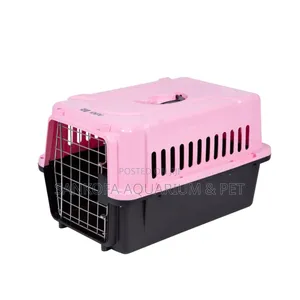 Quality Plastic Pink Black Dog Cage