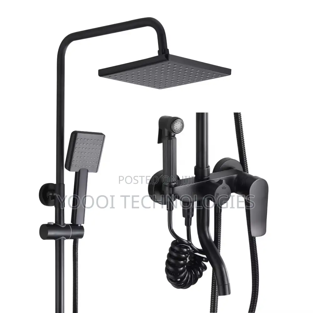 Glossy Black 4in 1 Shower Set