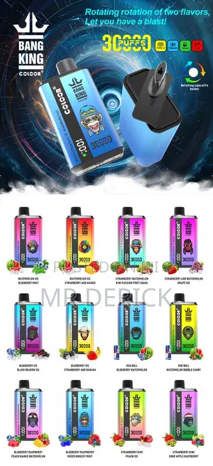 Bang King 30000 Puffs Disposable Vape, Rotating of 2 Different Flavors