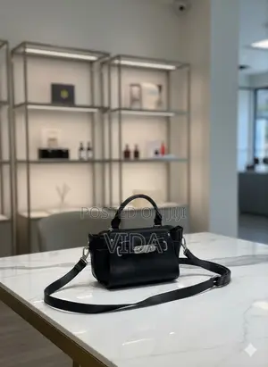 Classic Black Textured Handbag