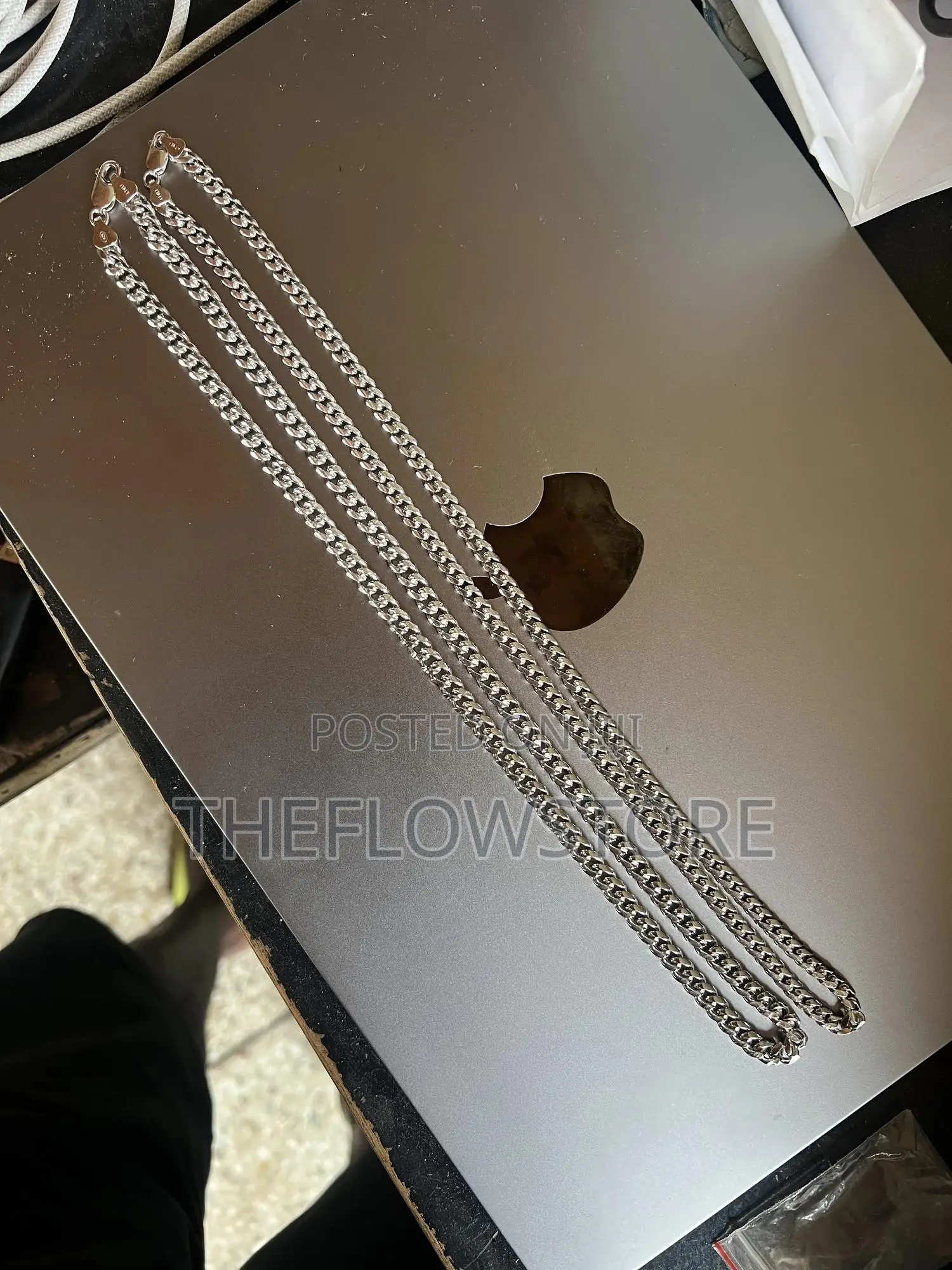Genuine S925 Sterling Silver Cuban Links Necklace Bracelet