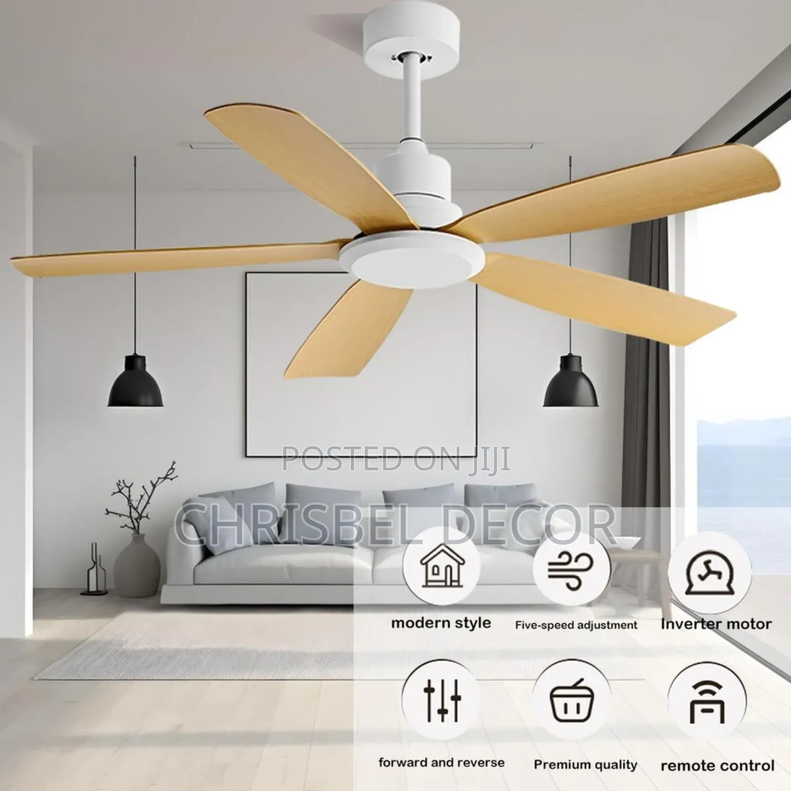 Executive Art Ceiling Fan Light With Remote