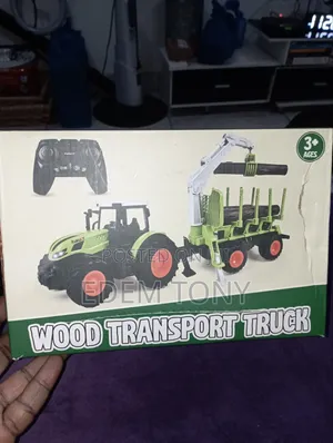 Wood Transport Truck- Remote-Control Tractor Toy Set