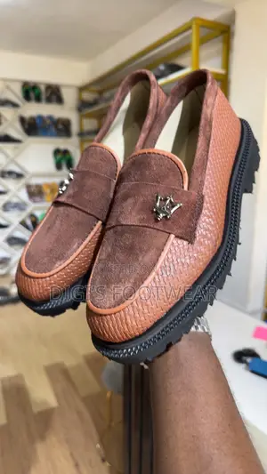 Brown Leather and Suede Combo Shoe Loafer