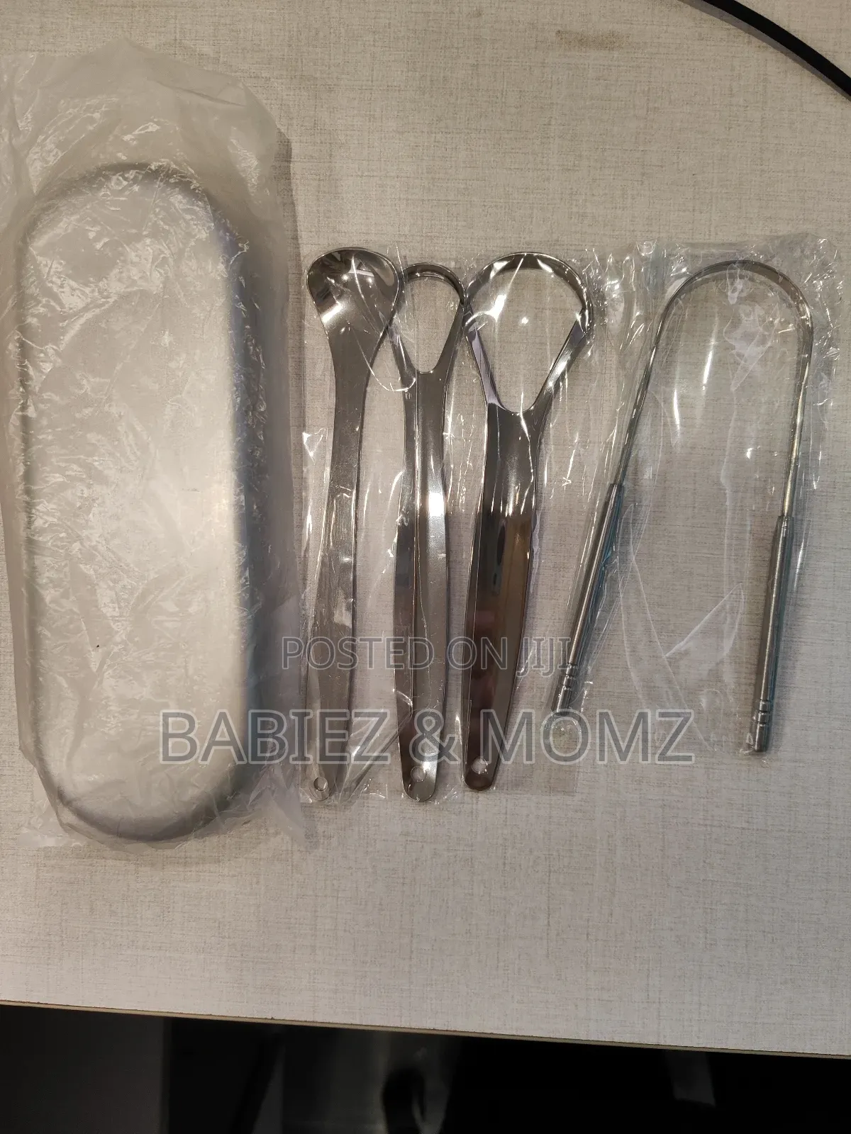 Stainless Steel Tongue Cleaner Set + Storage Case; Oral Hygiene Tool