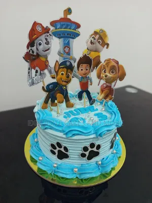 Cute Paw Patrol Character Cake