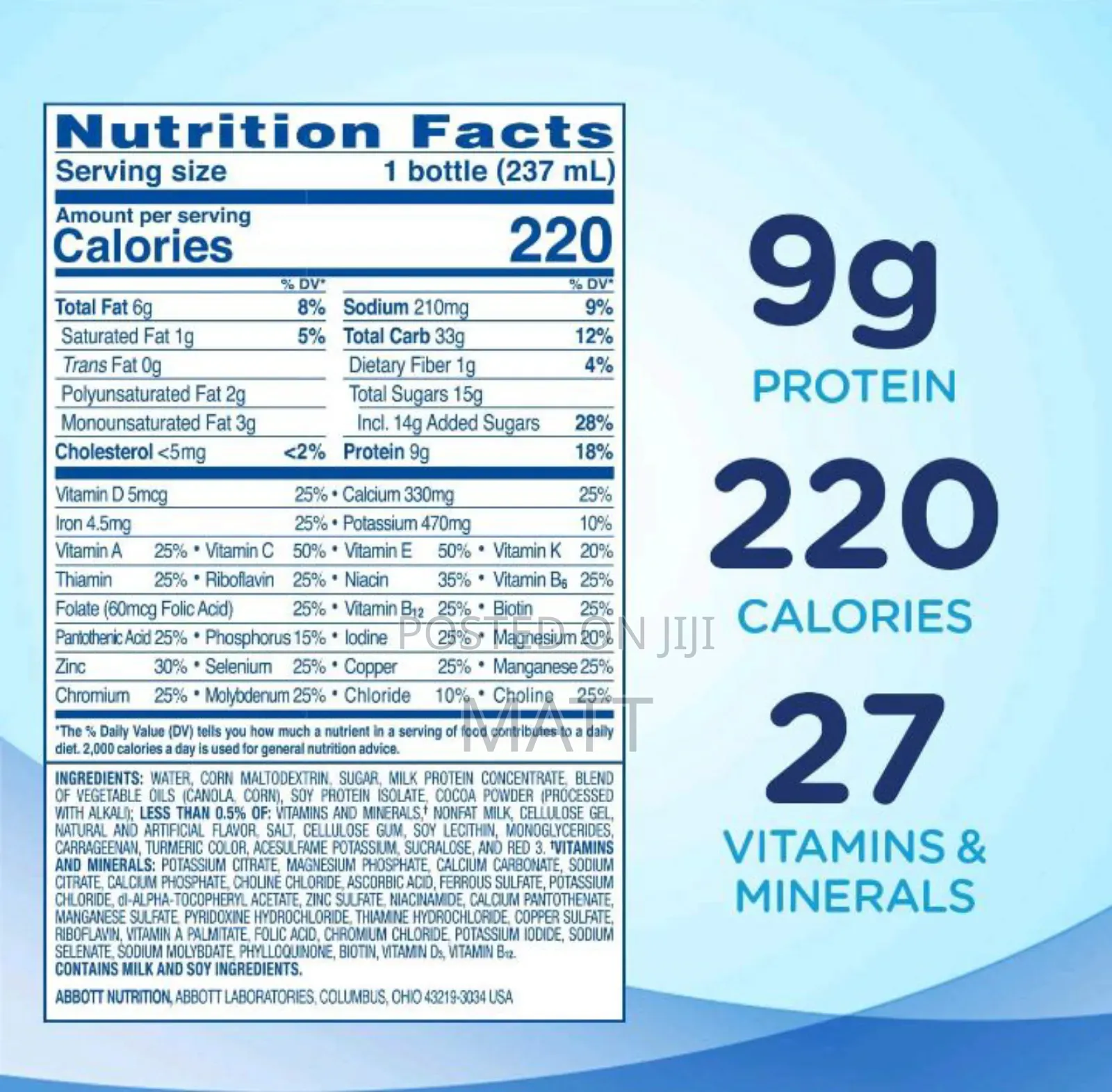 Ensure Original Nutrition Shake.
