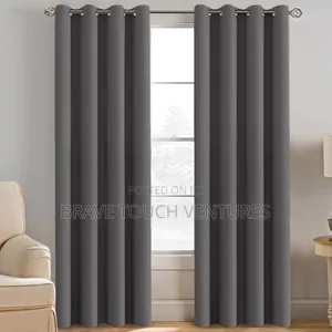 Blackout Curtains for Windows/Door -2 Piece Designed Silver Ash Colour