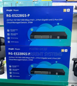 Ruijie Rg-Es228gs-P 24 Gigabit Poe+ Switch Ports 2 SFP 370w
56 GBPS