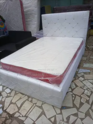 White Double Bed Ith Mattress Available as Seen Free Deliv