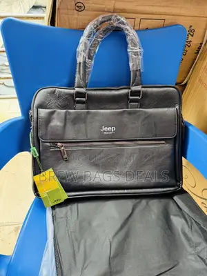 Pure Leather Jeep Laptop Bag With a Shoulder Strap.