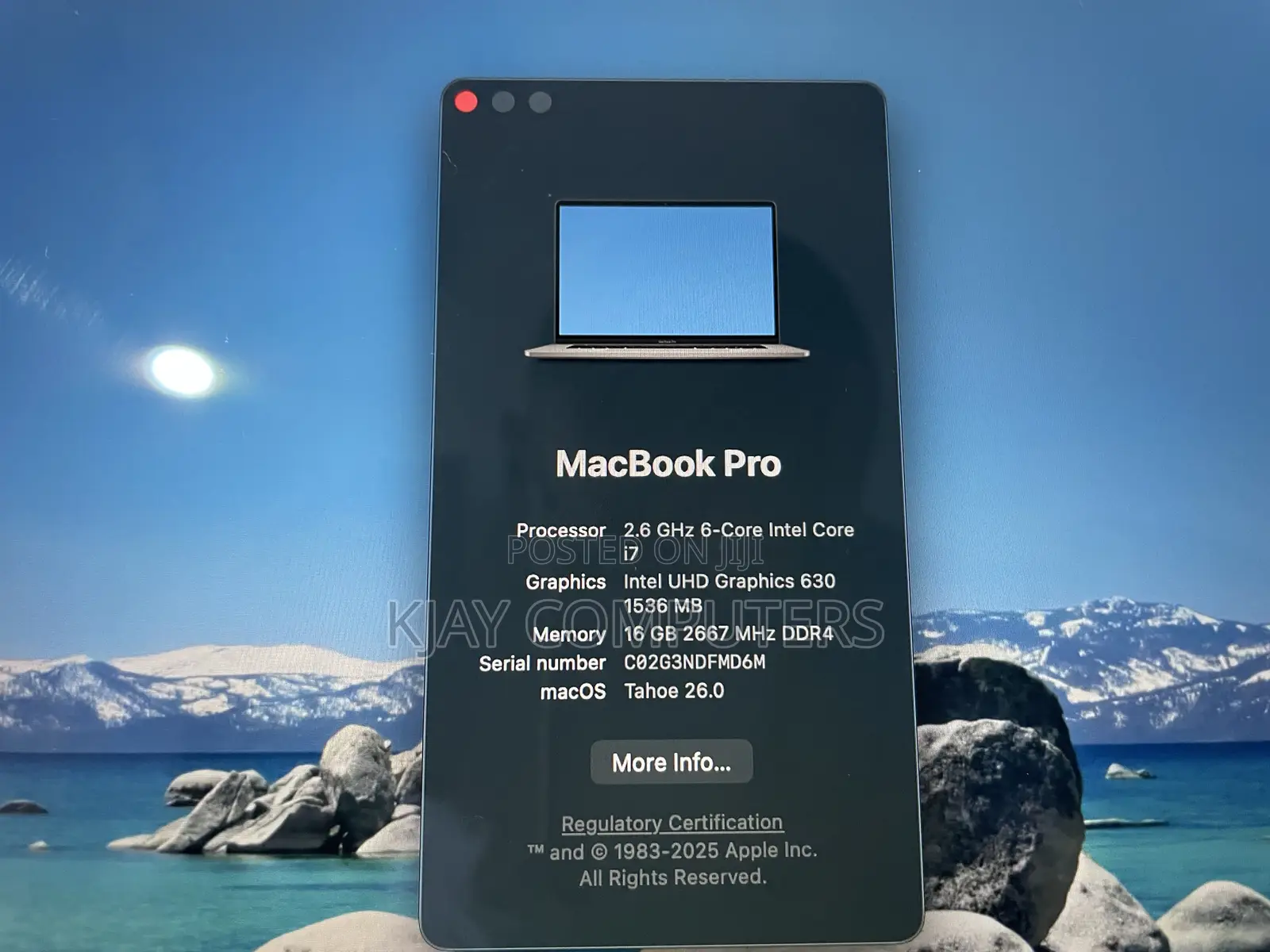 Laptop Apple MacBook Pro 2019 16GB Intel Core i7 SSD 512GB