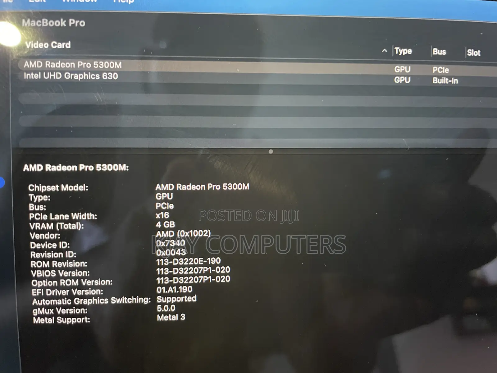 Laptop Apple MacBook Pro 2019 16GB Intel Core i7 SSD 512GB