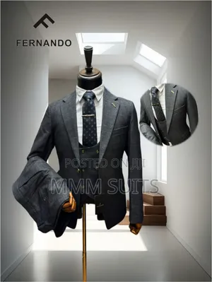 Classic Tiny Stripes 3-Piece Turkish Men's Suit in Gray