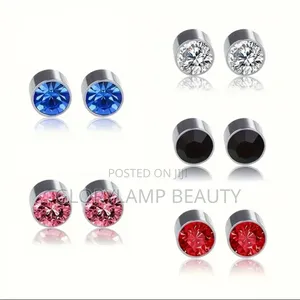 Magnetic Crystal Stud Earrings – Mixed Colors Stainless Steel Earrings