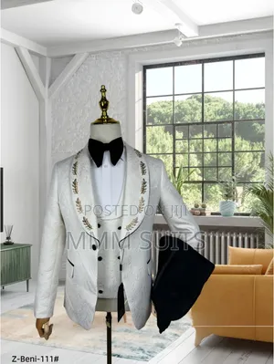 Elegant Stylish 3-Piece Turkish Melano Tuxedo Wedding Men's Suit