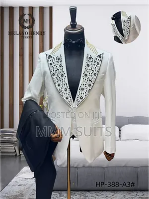 Stylish Sweet 3-Piece Turkish Melano Tuxedo Men's Suits With Stones