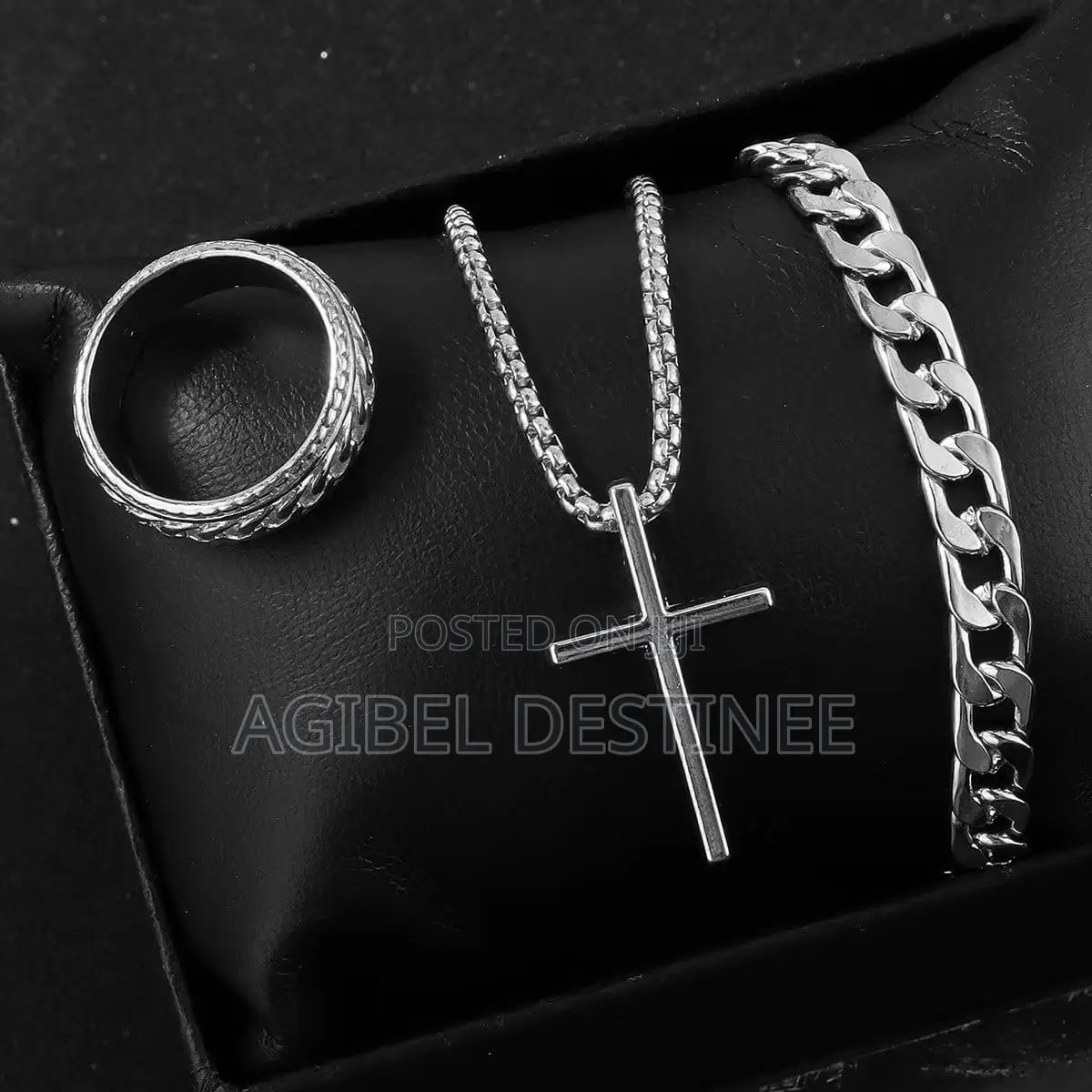 Set of Bracelets,Necklace and Ring for Men