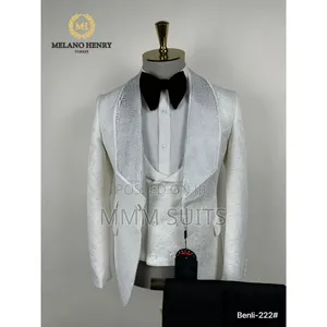 3-Piece Classic Big Lapel Turkish Tuxedo Men's Suit With Stones