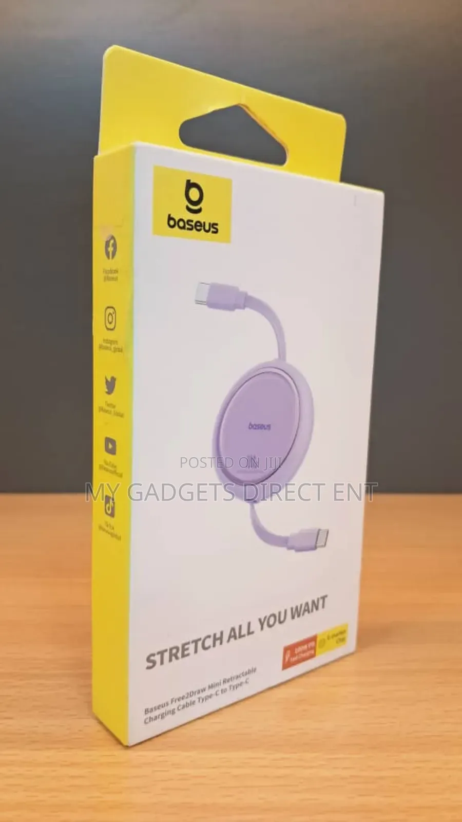 Baseus Free2draw Mini Retractable Charging Cable C to C