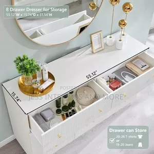 8 Drawer Dresser (Fluted)