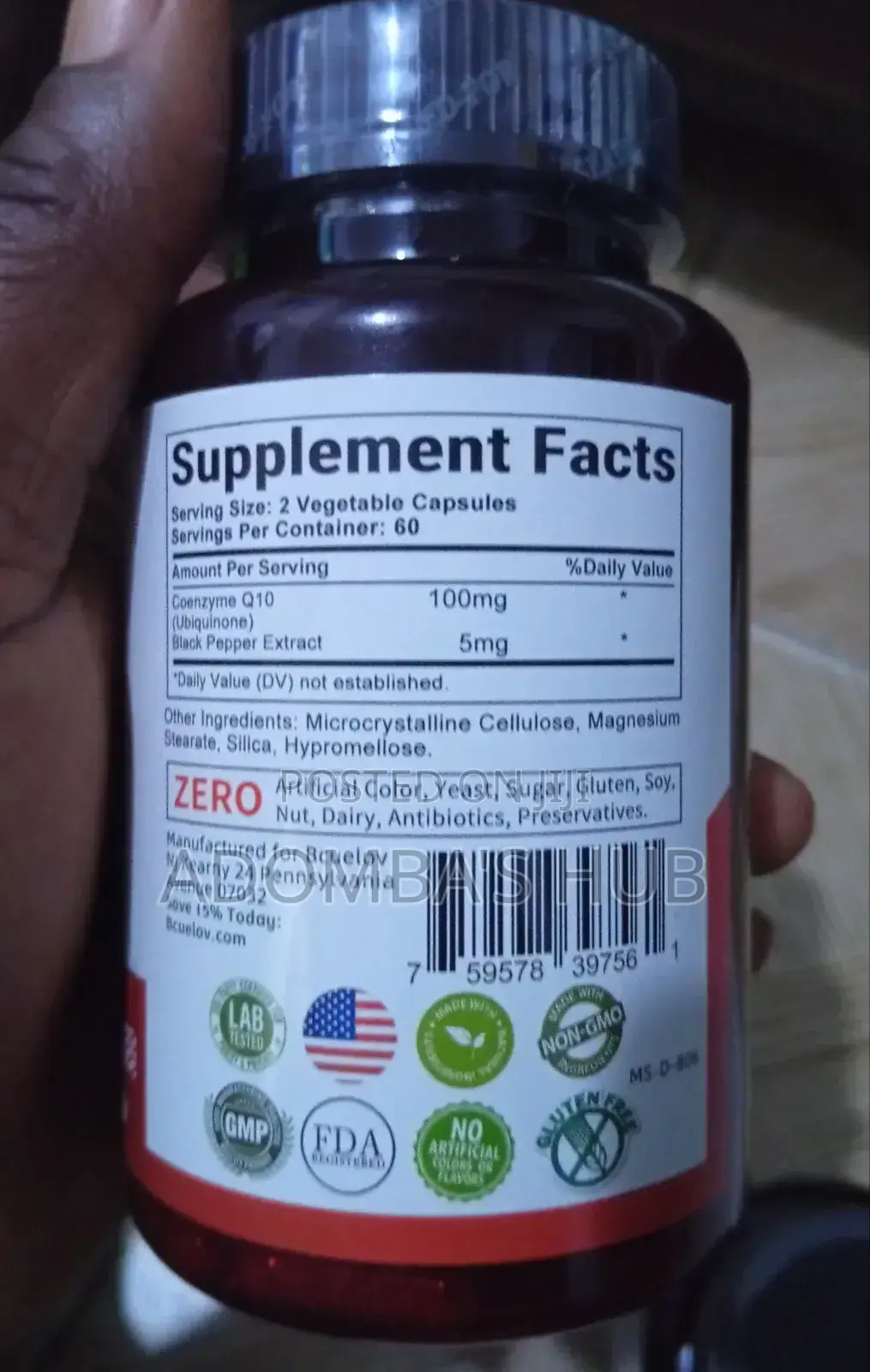 Bcuelov Coq10 100mg – Heart Energy Support Supplement