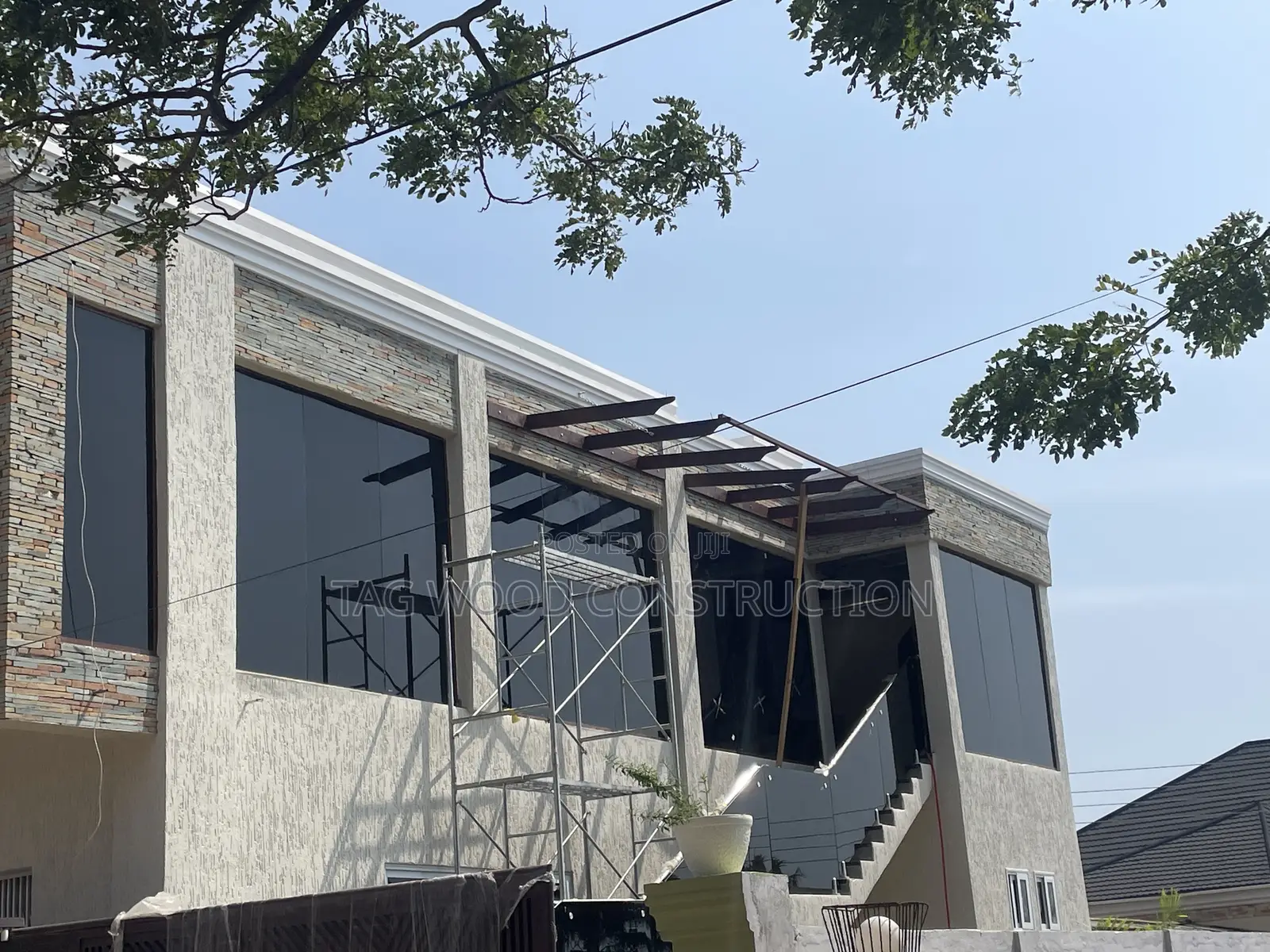 80% Done High Premium Hanging Pergola Installation