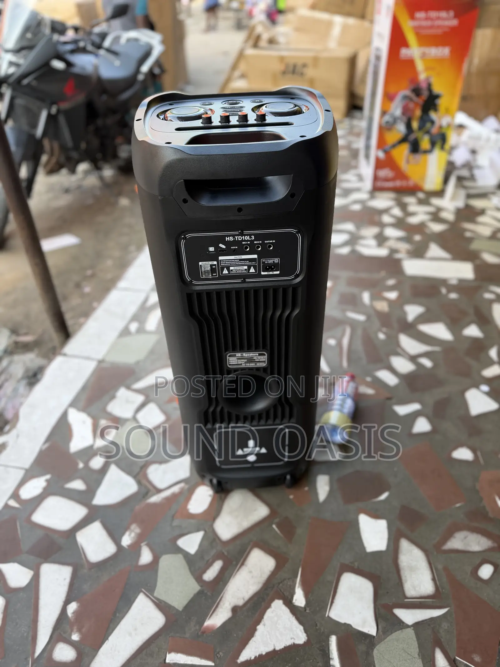Hs105 Partybox Speaker With Two Wireless Microphones (Rechargeable)