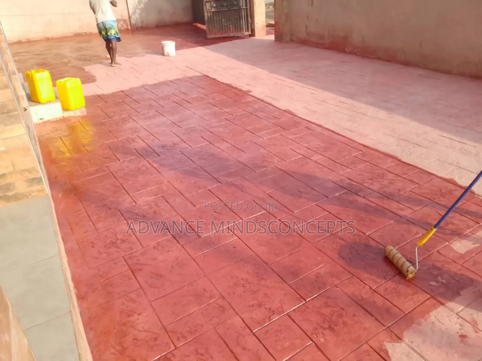 Ashlar With Clay Color ( Stamp Concrete Design)