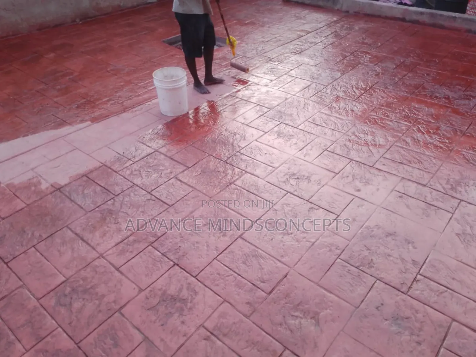 Ashlar With Clay Color ( Stamp Concrete Design)