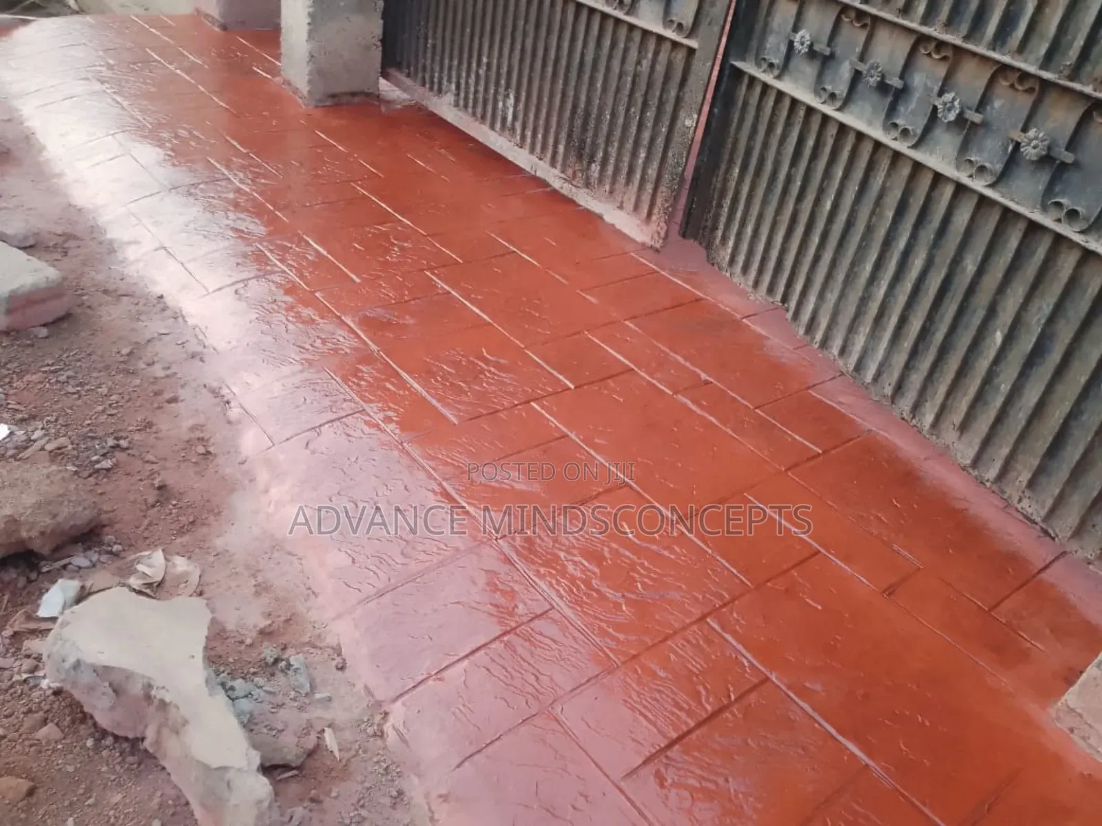 Ashlar With Clay Color ( Stamp Concrete Design)