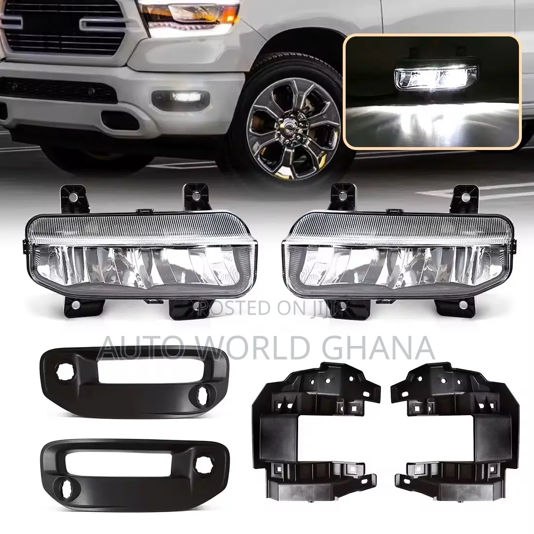 Dodge Ram 1500 Fog Light With Cover Sensor Holes 2019-2023