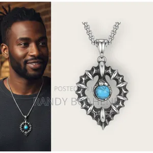 Blue Natural Stone Pendant Necklace
