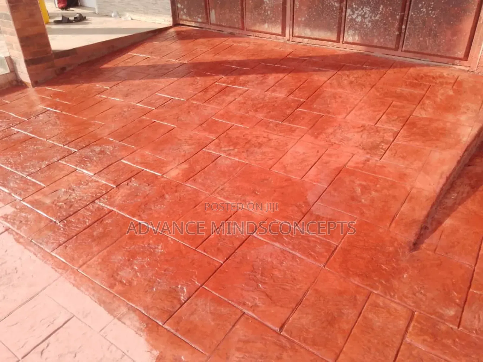 Ashlar With Clay Color ( Stamp Concrete Design)