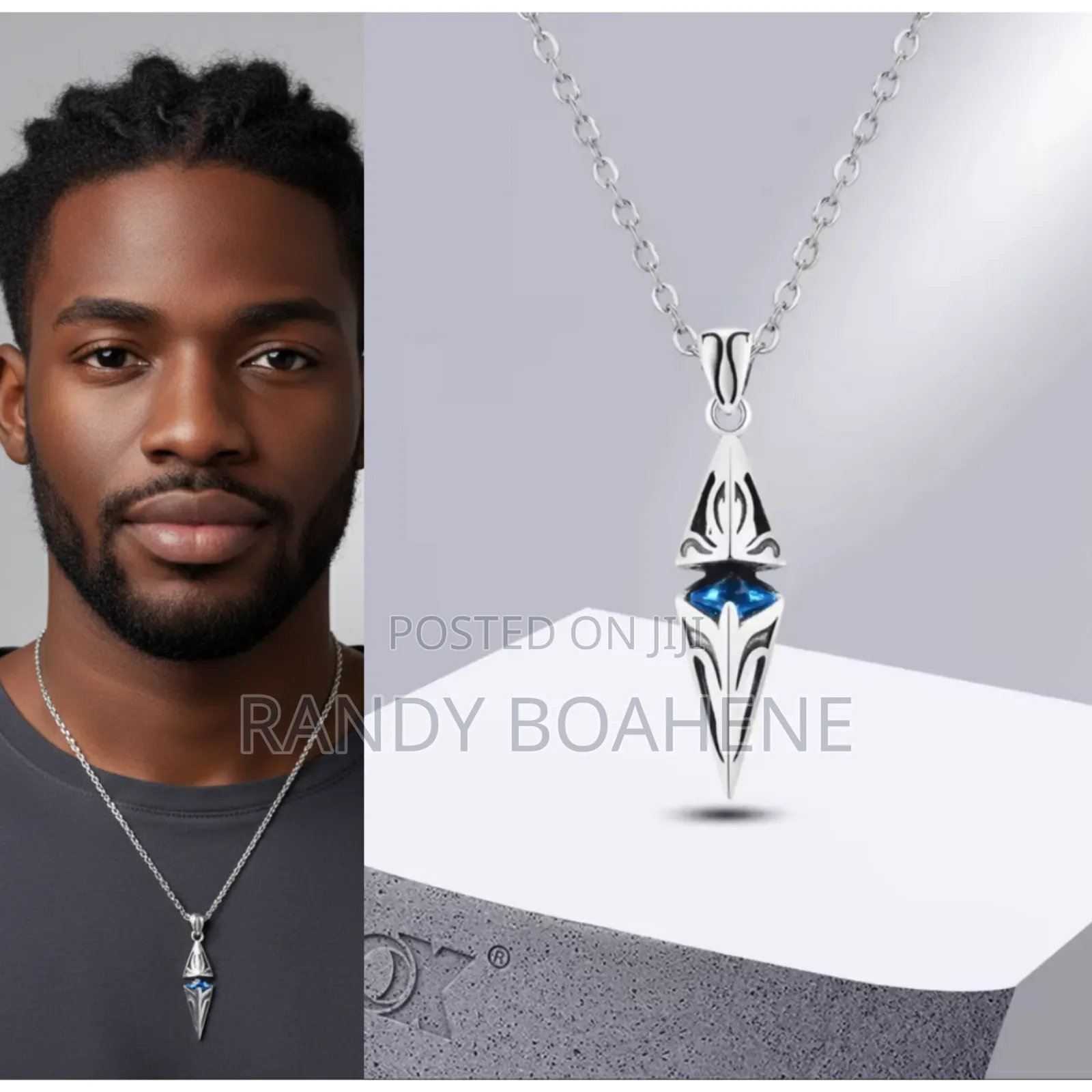 Blue Stone Men Necklace