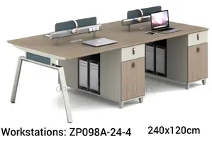Strong and Modern 4 Seater Wooden Workstation