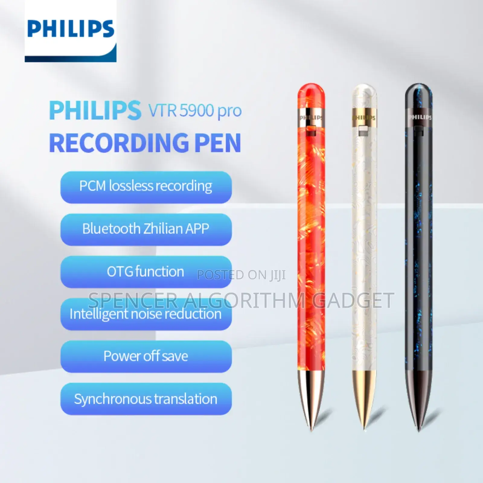 Philips Pen Voice Recorder 16gb Bluetooth Recording Vtr5900 Pro