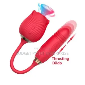 2in1 Rose Sucking Vibrator - Red