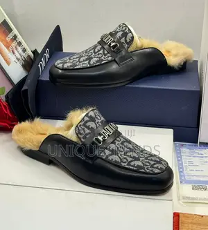 Fur Lining Dior Leather Half Shoe
