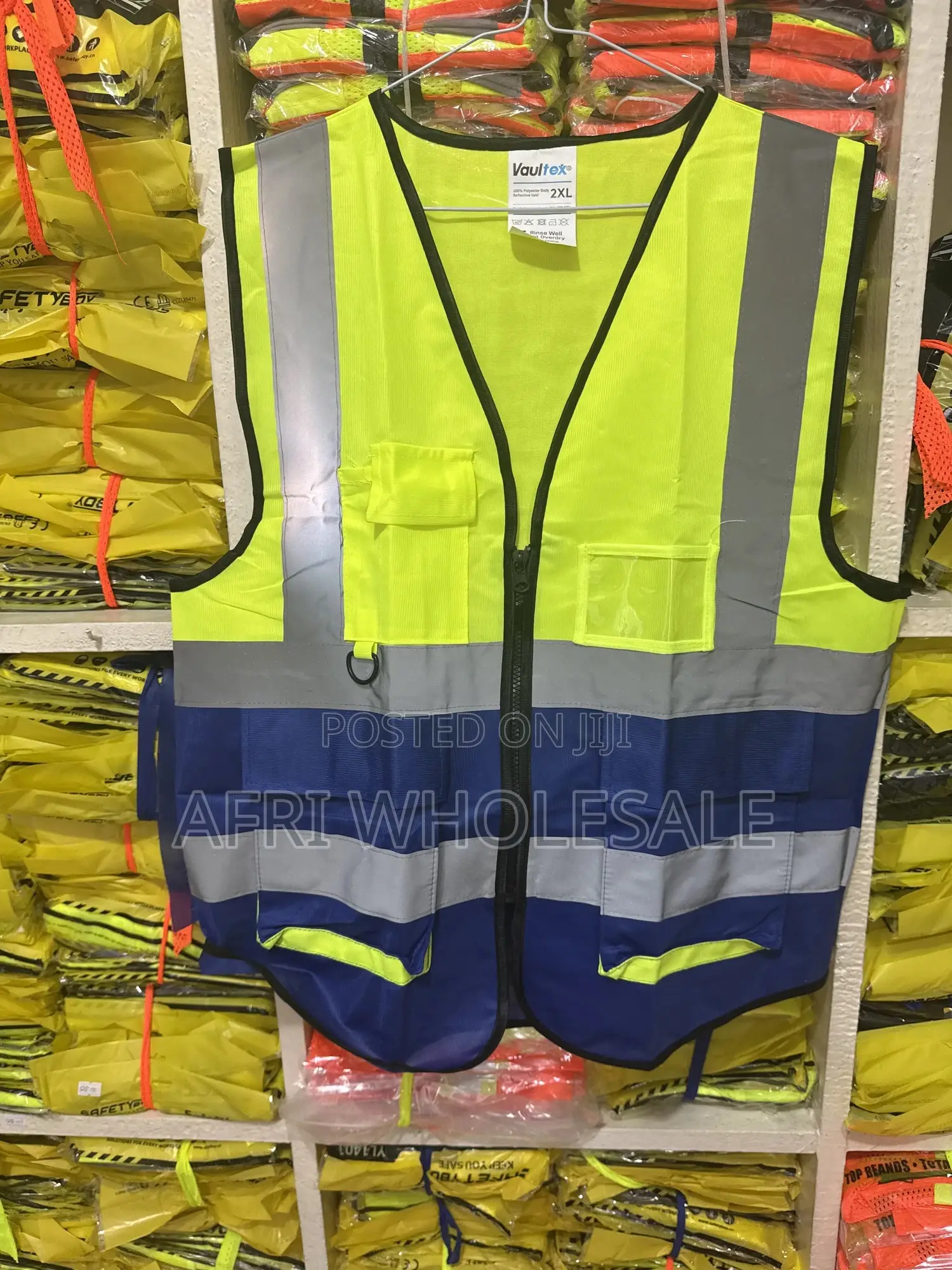 Safety Reflective Vest Top Id Card Multi Multiple Pockets